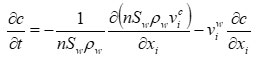 数式2（密度流解析の支配方程式）