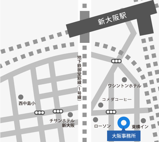 大阪事務所の地図