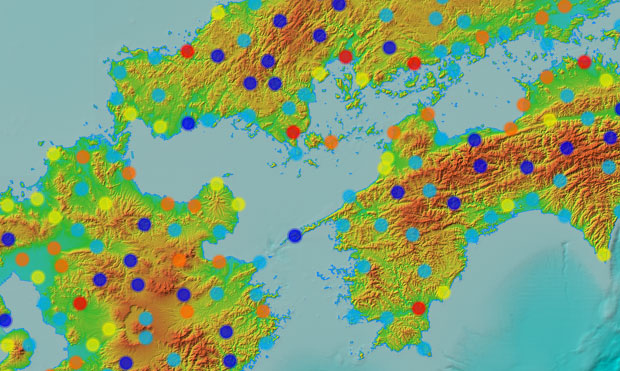 図-5　中国・四国・九州地域におけるA1の分布