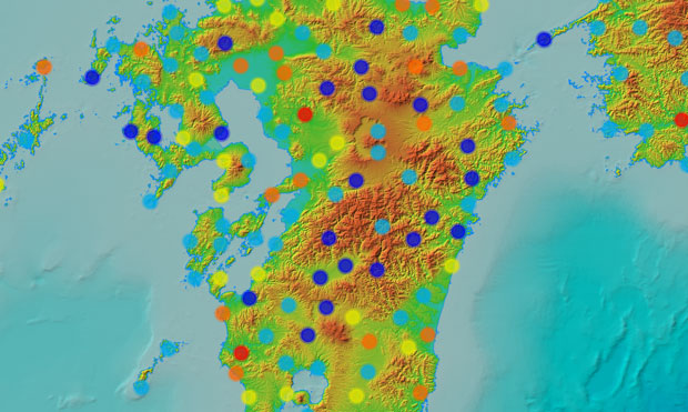 図-6 四国・九州地域におけるA1の分布