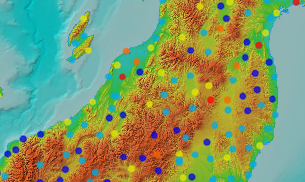 図-7　北陸・東北地域におけるA1の分布