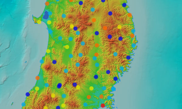 図-8　東北地域におけるA1の分布（1）