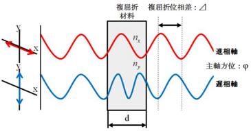 光の振動方向による屈折率の違い(複屈折)(出典：(株)ルケオウェブサイト)