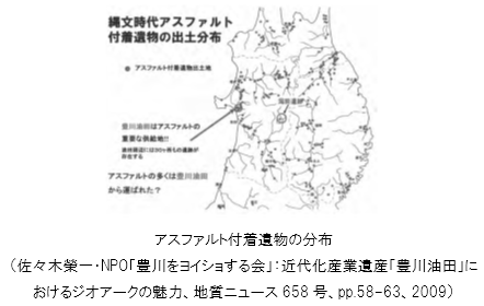 アスファルト付着遺物の分布図