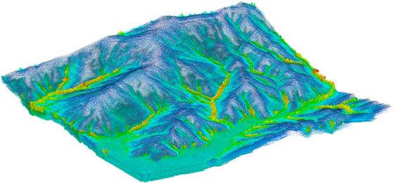 図2　流速ベクトル分布（暖色：流速大）