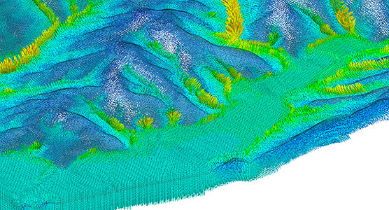 図6　流速ベクトル分布拡大（暖色：流速大）