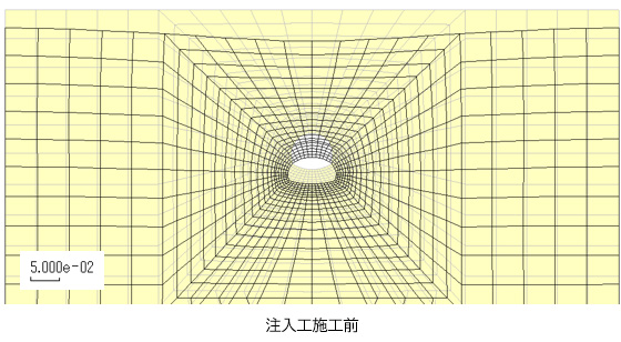 図3 地表面沈下の比較(単位:m)注入工施工前