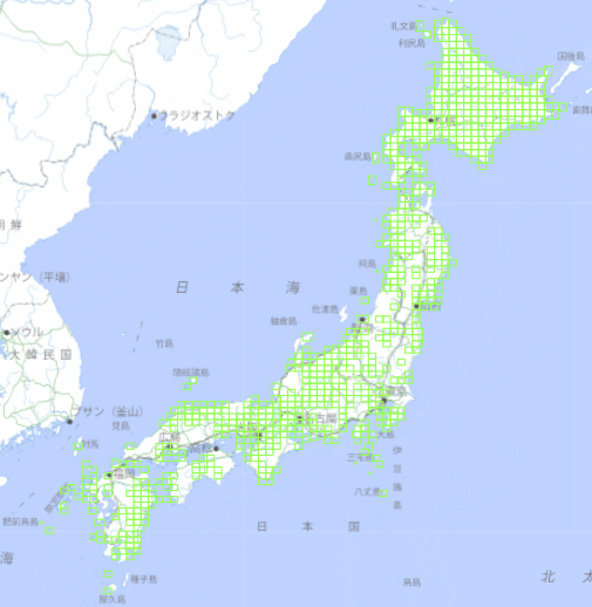 地質図Navi（産総研地質調査総合センターが提供）表示例